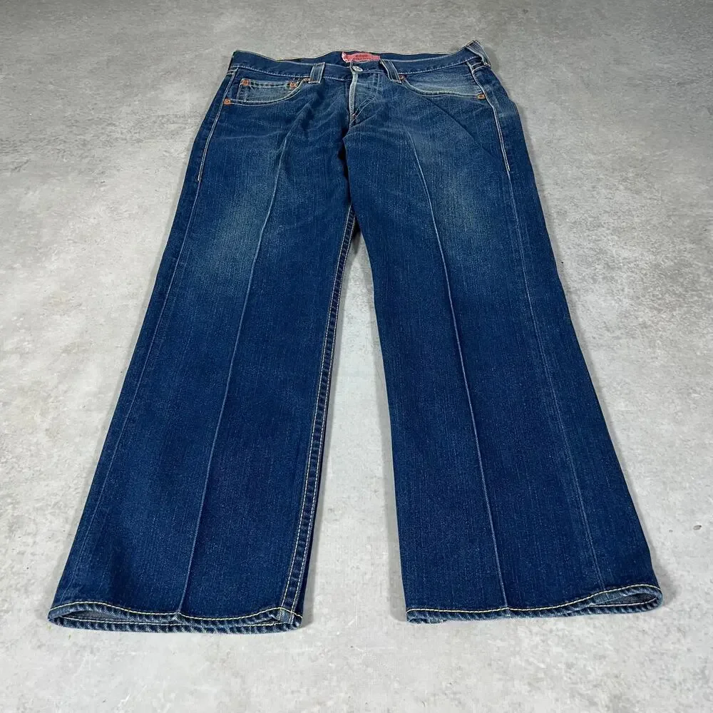 Levi's Type 1 Iconic Straight Jeans Men's Blue Denim Pockets Classic Size 34x30